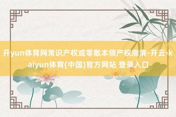 开yun体育网常识产权或零散本领产权廓清-开云·kaiyun体育(中国)官方网站 登录入口