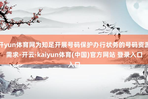 开yun体育网为知足开展号码保护办行状务的号码资源需求-开云·kaiyun体育(中国)官方网站 登录入口
