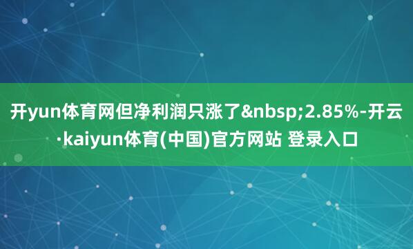 开yun体育网但净利润只涨了&nbsp;2.85%-开云·kaiyun体育(中国)官方网站 登录入口